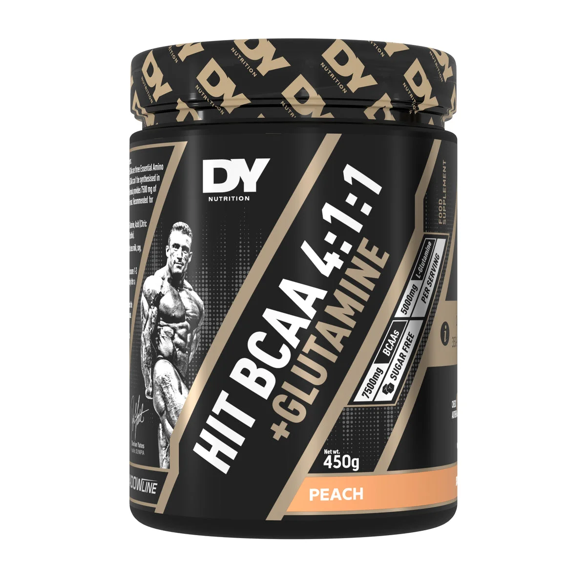 DY HIT BCAA 4:1:1 + Glutamine 450g Virsik — Peach — Powder view 1