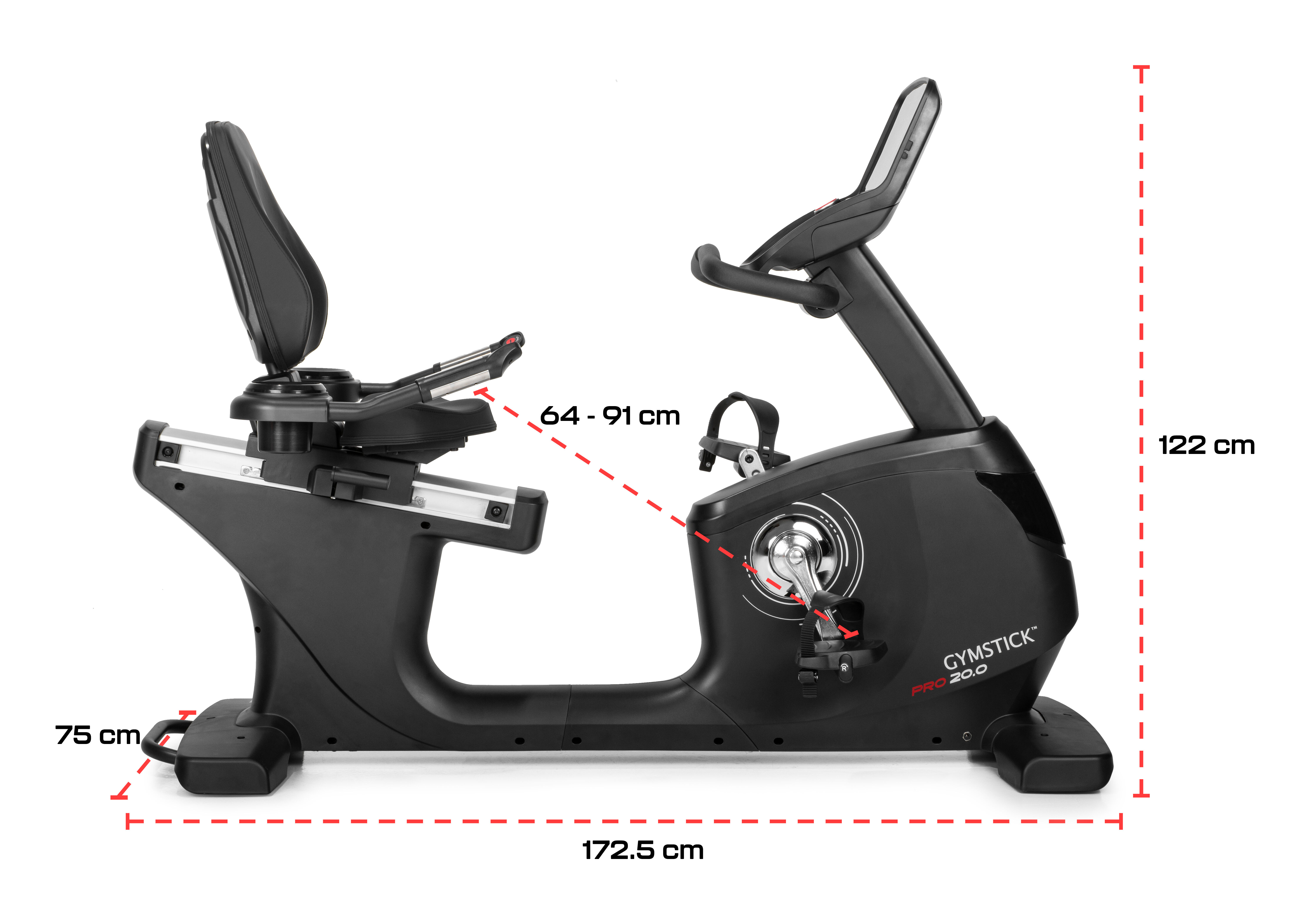Velotrenažöör Gymstick Recumbent Bike PRO20.0 view 8