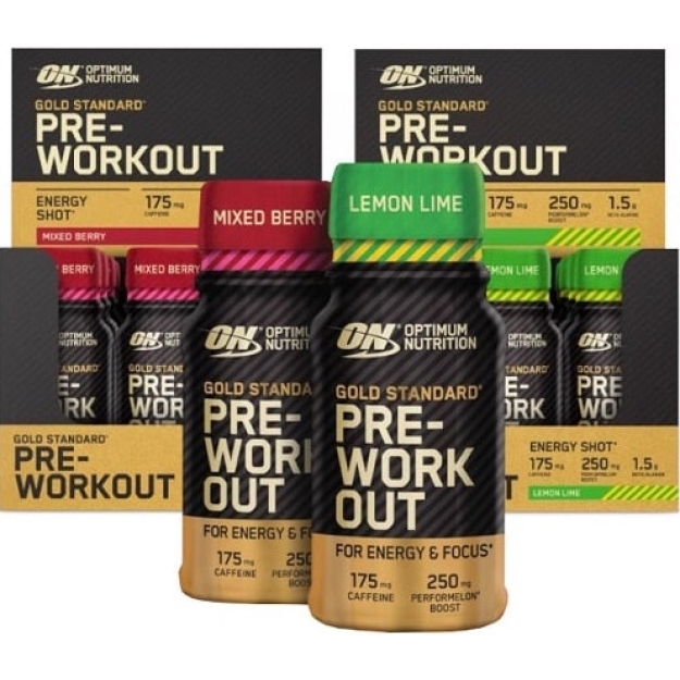 Optimum-nutrition Gold Standard Pre-workout shots 60ml Sidruni-laim — Citrona Laima — Capsules view 2