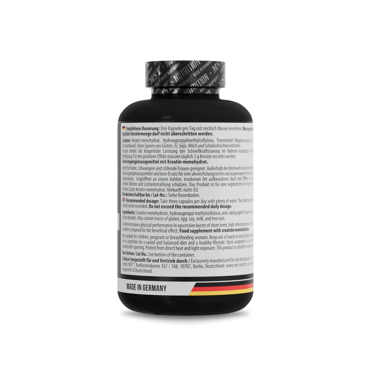 MST Nutrition® Kreatiin Monohüdraat 3400mg 180 kapslit — Capsules view 4