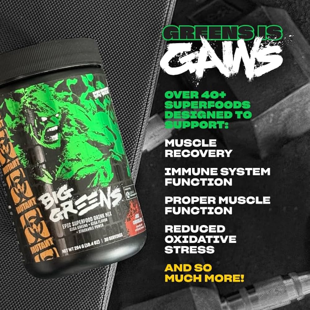 Mutant Big Greens 30serv Šokolaad — Chocolate — Powder view 2