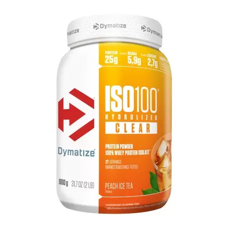Dymatize ISO 100 Hydrolyzed Clear Whey protein 900g Virsik — Peach — Powder - image 1 of 2