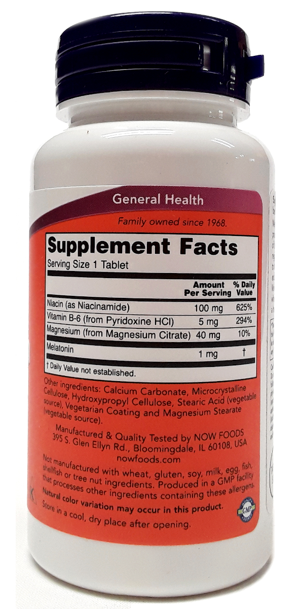 NOW Melatonin 1mg Complex 100tabs — Tabs view 2