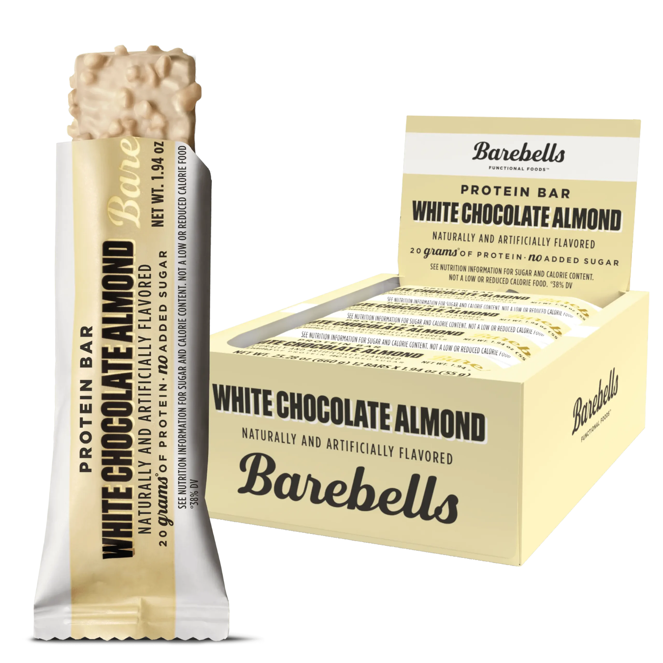 Barebells proteiinibatoon 55g Valge šokolaad ja mandel — Chocolate — Bar view 2