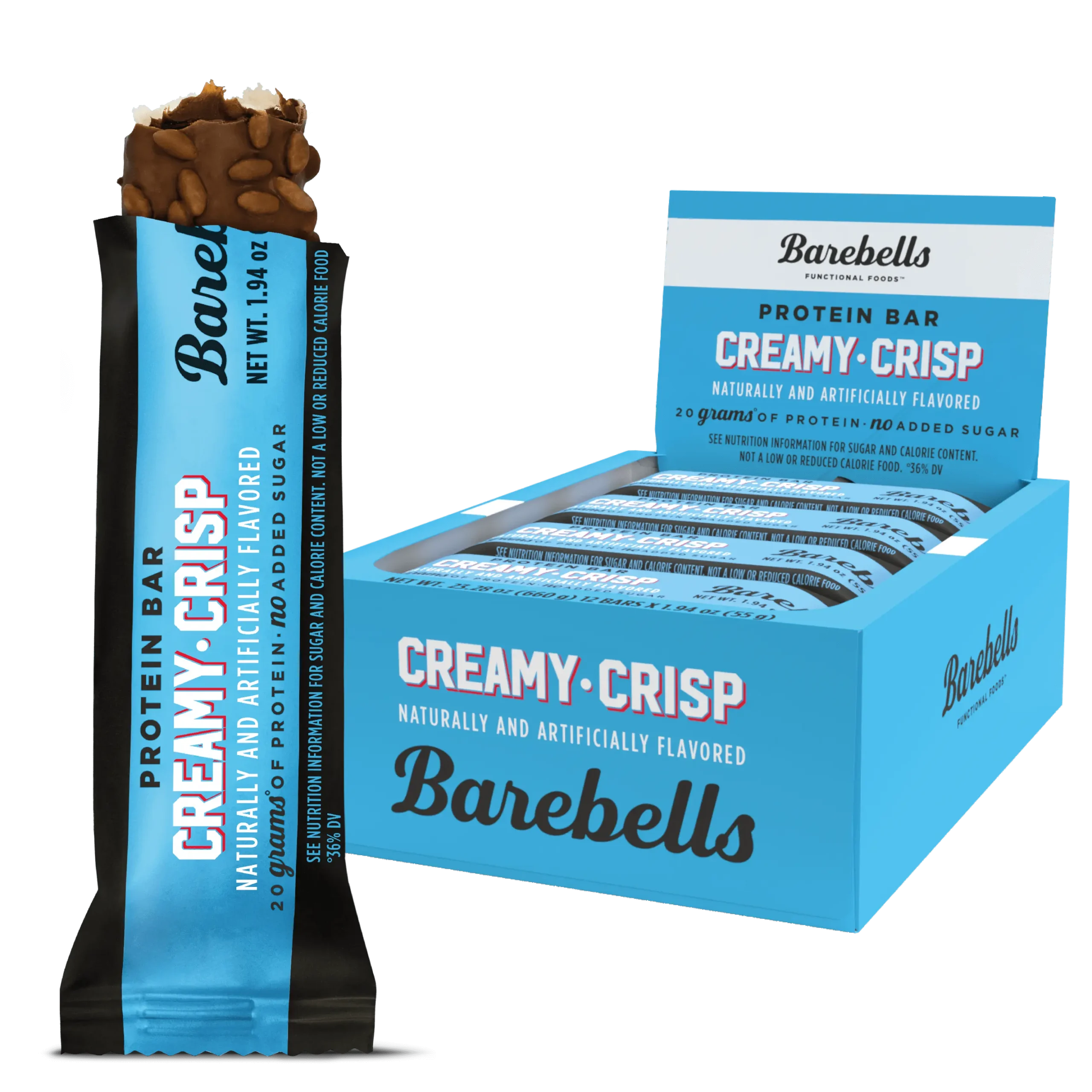 Barebells proteiinibatoon 55g Kreemjas krõbe — Cream Crunch — Bar view 2