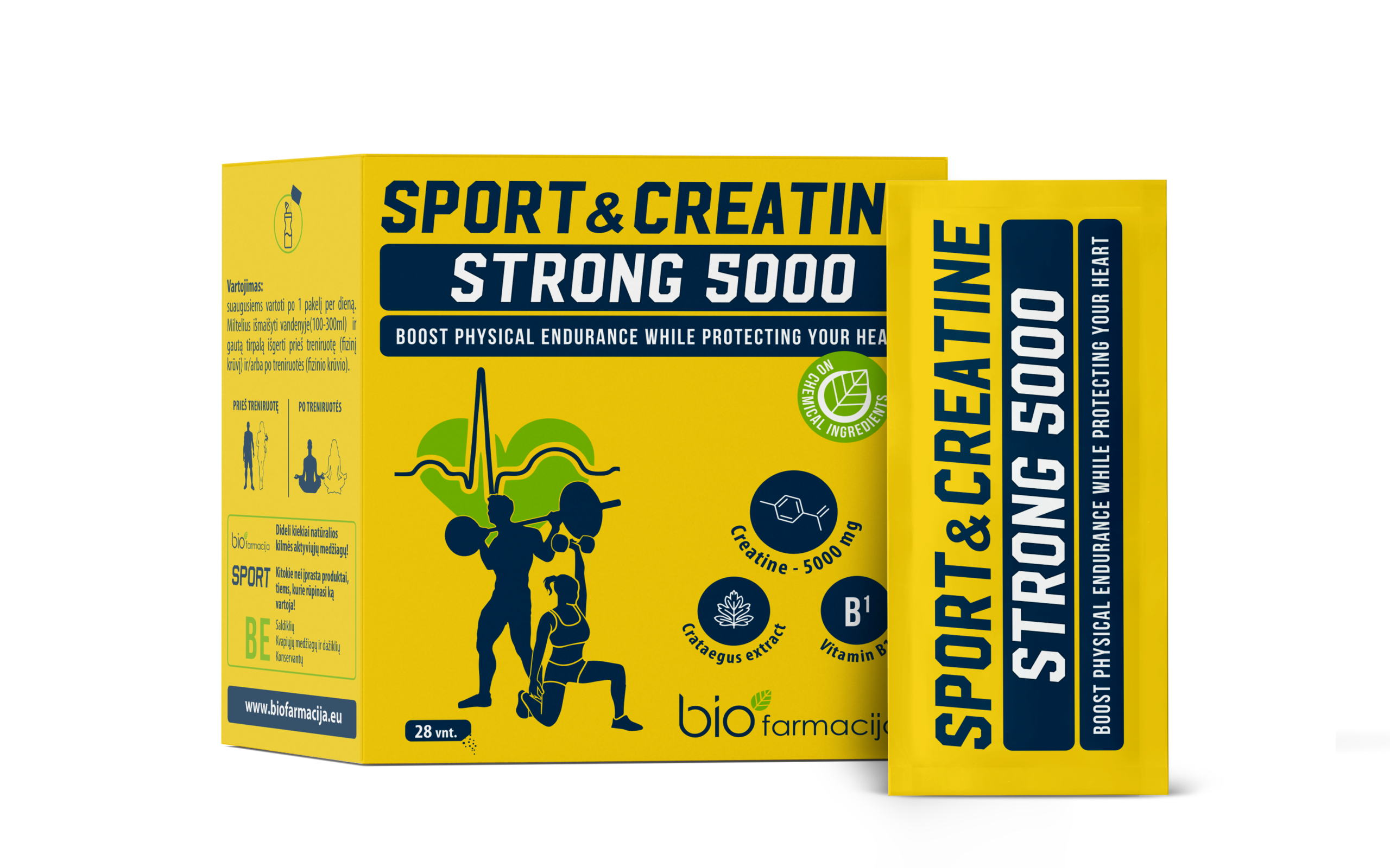 UUS! Sport&Creatine tugev kreatiin 5000 mg, 28 pakki