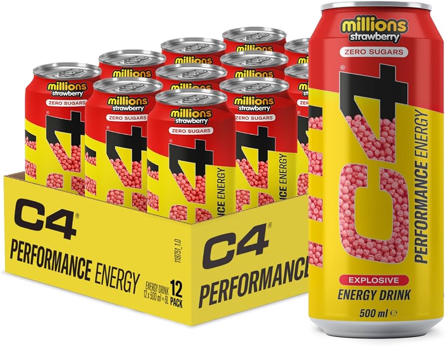 Cellucor C4 Energy 500 ml Maasikamaitseline energiajook — Strawberry — Drink view 2