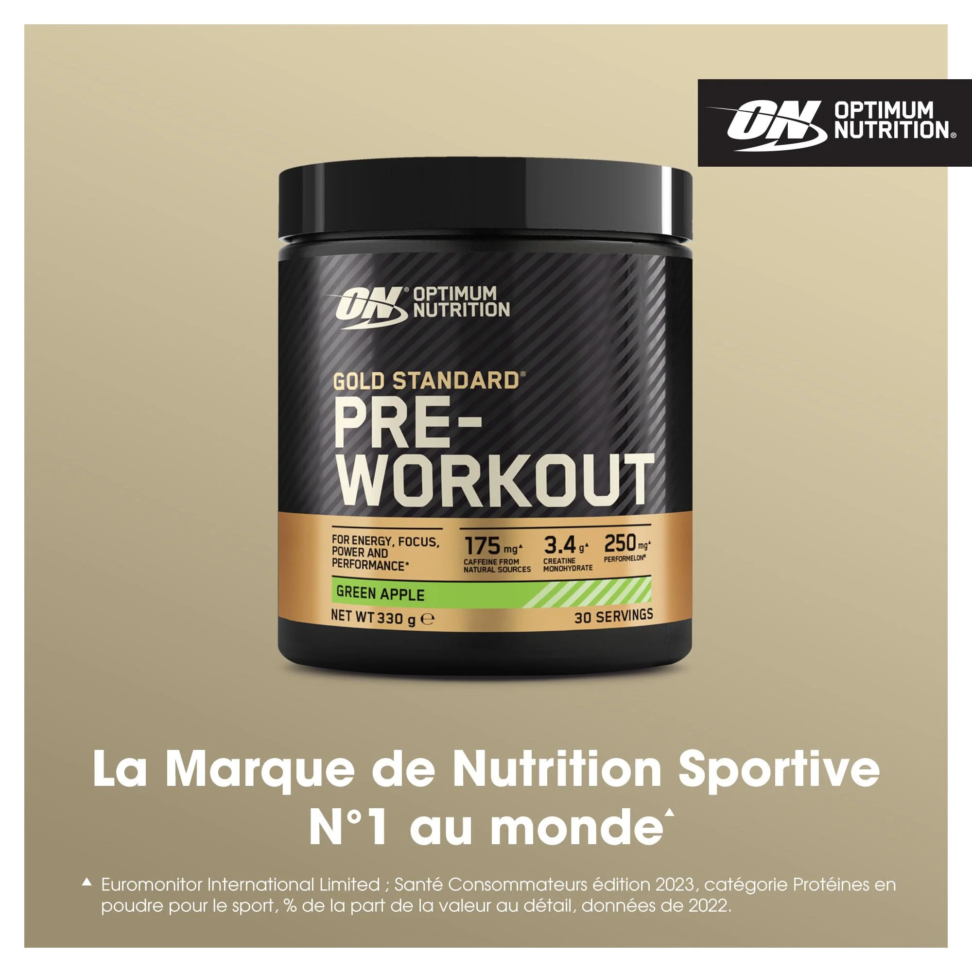 ON Gold Standard Pre Workout 30serv Roheline õun — Green Apple — Powder view 2