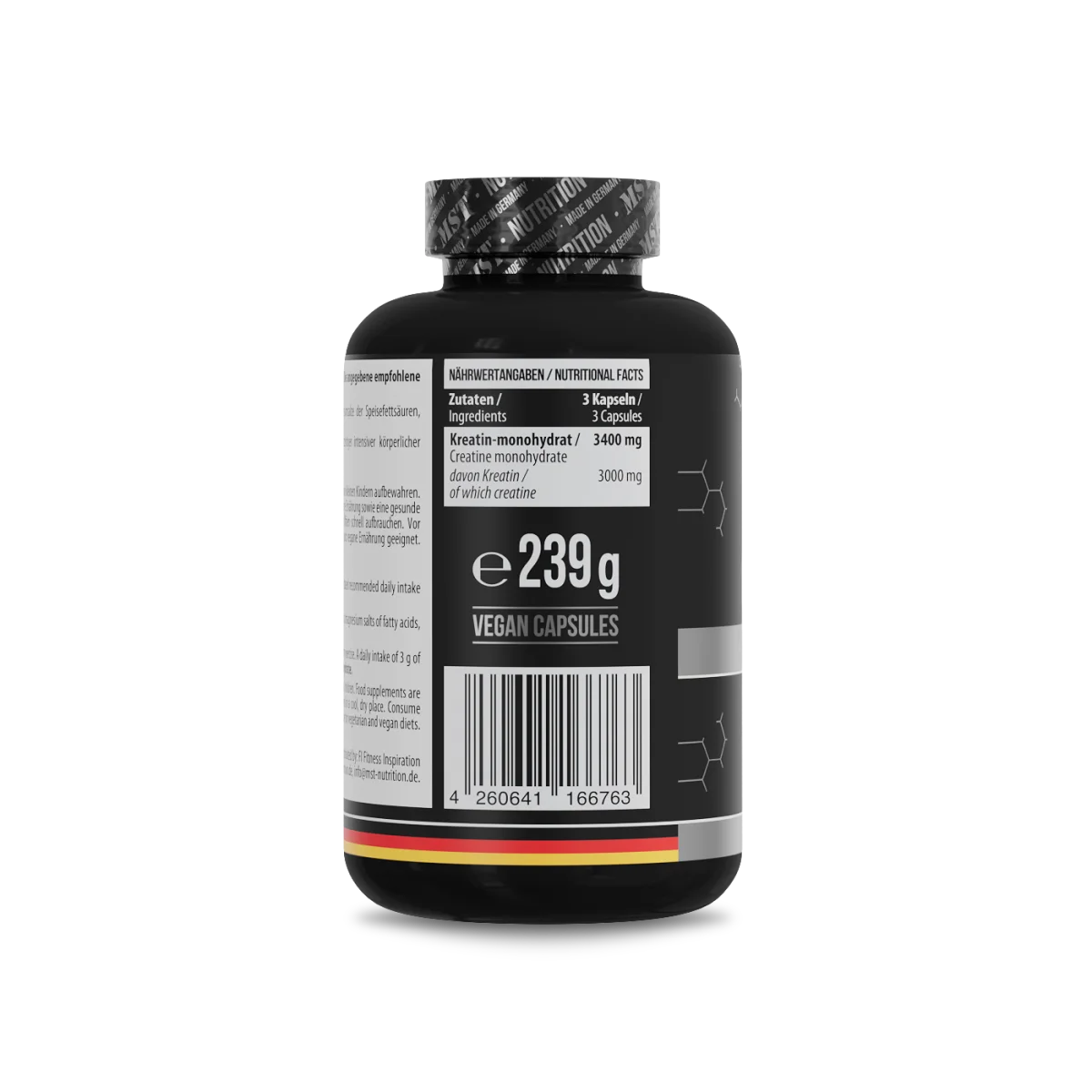 MST Nutrition® Kreatiin Monohüdraat 3400mg 180 kapslit — Capsules view 3