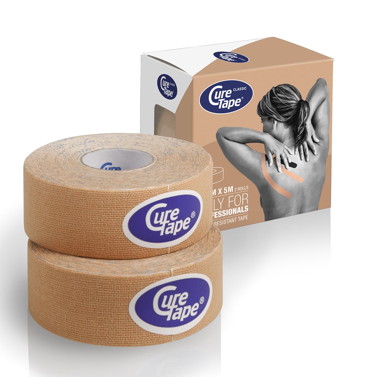 Curetape kinesioteip 5 m x 2,5 cm, 2Rll, beež view 1