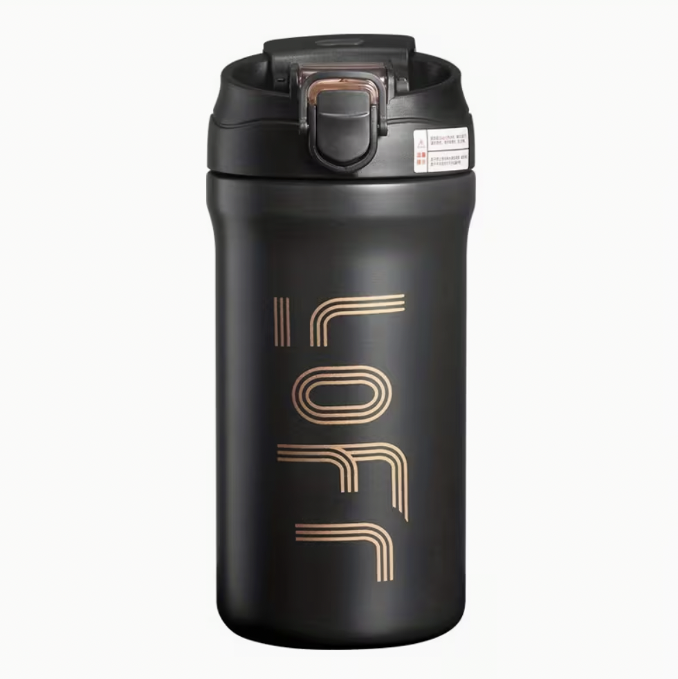 Topeltseinaga roostevabast terasest kohvikruus must 600ml — Coffee view 1