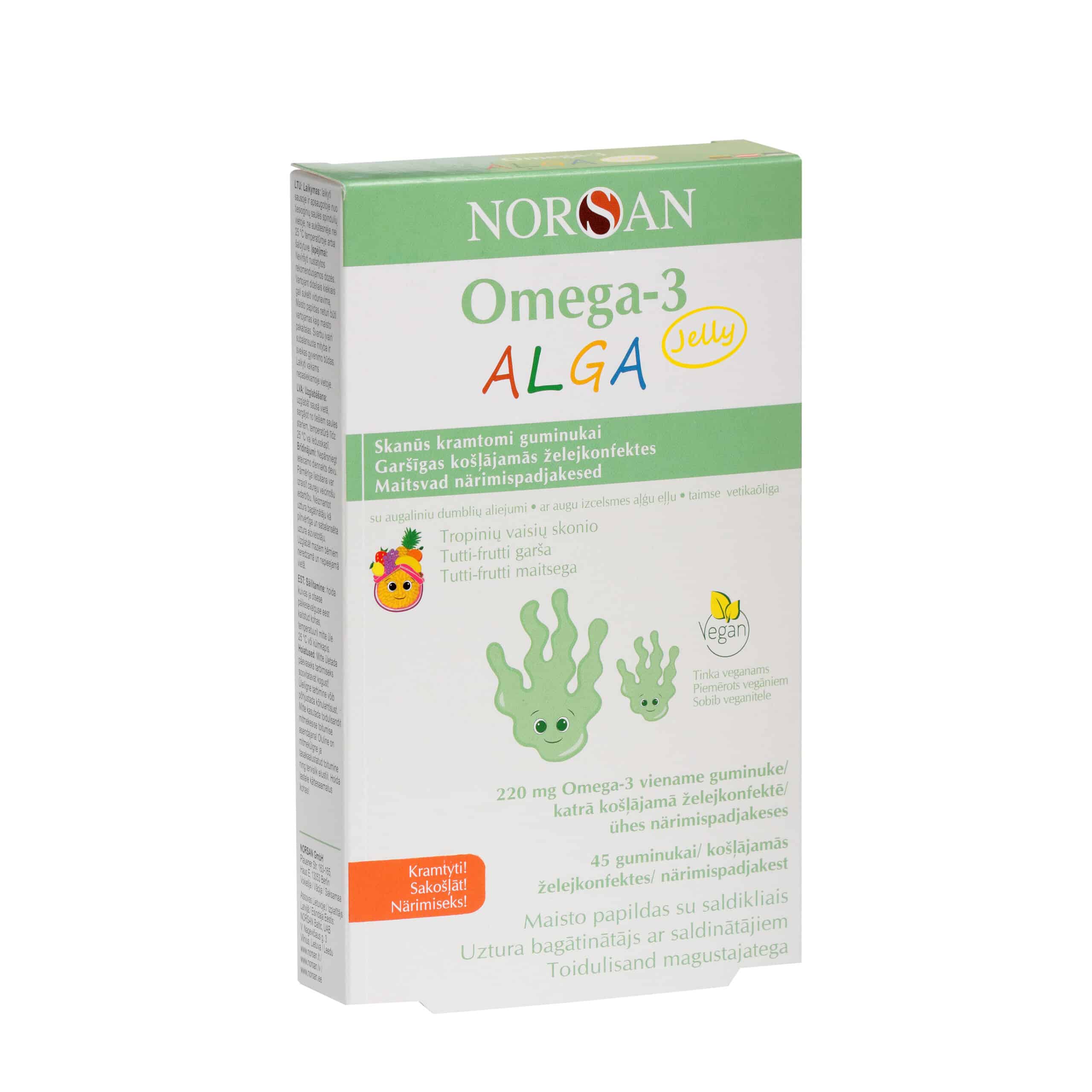 Omega-3 Alga Jelly, želatiinist närimispadjakesed, 45 ja 120 tk. — Capsules view 4