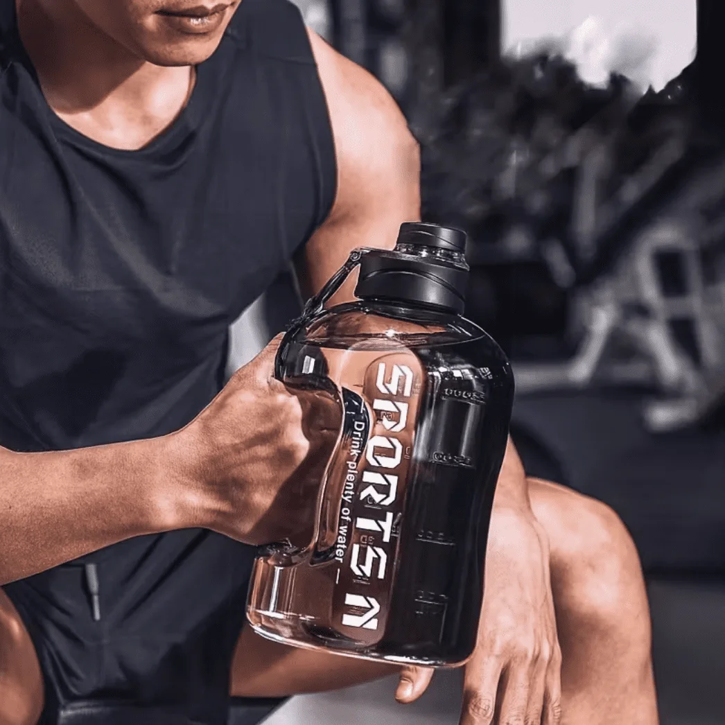 Large Sports Water Bottle 1700ml with Straw Pink (Roosa) TM — Accessory view 2