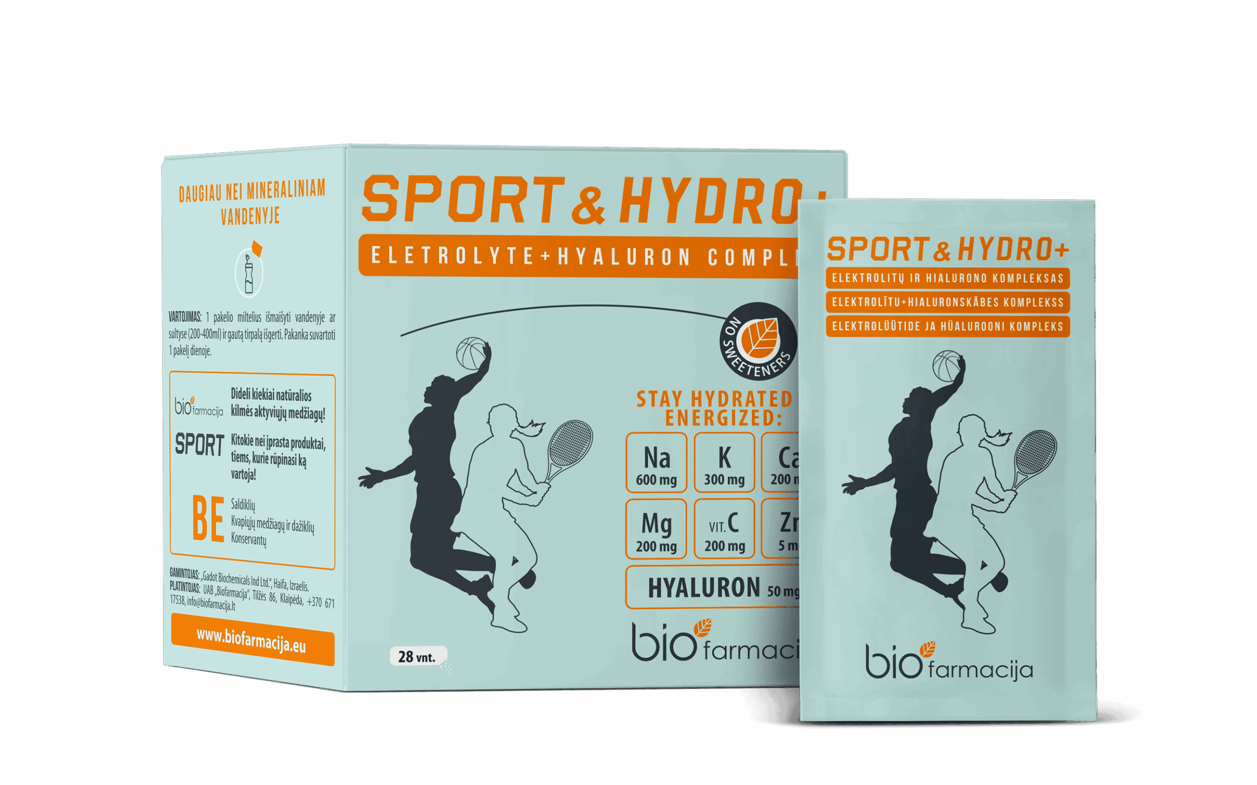 Sport&Hydro+ elektrolĂŒĂŒdid hĂŒalurooniga, 28 pakki â Powder - product image