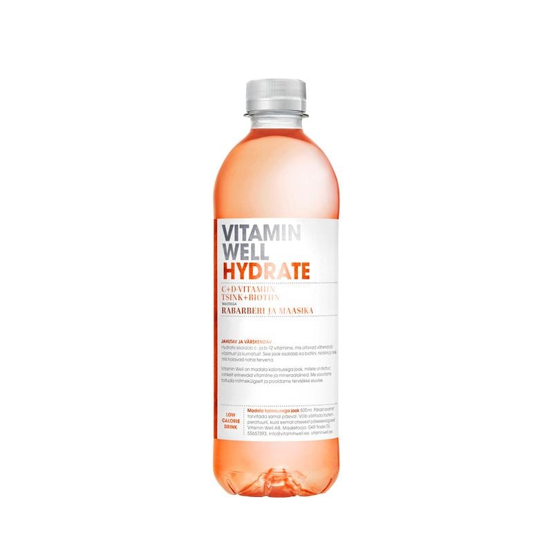 Vitamin Well Hydrate 500ml + pant A — Rabarberi Un Zemenes — Capsules - image 1 of 2