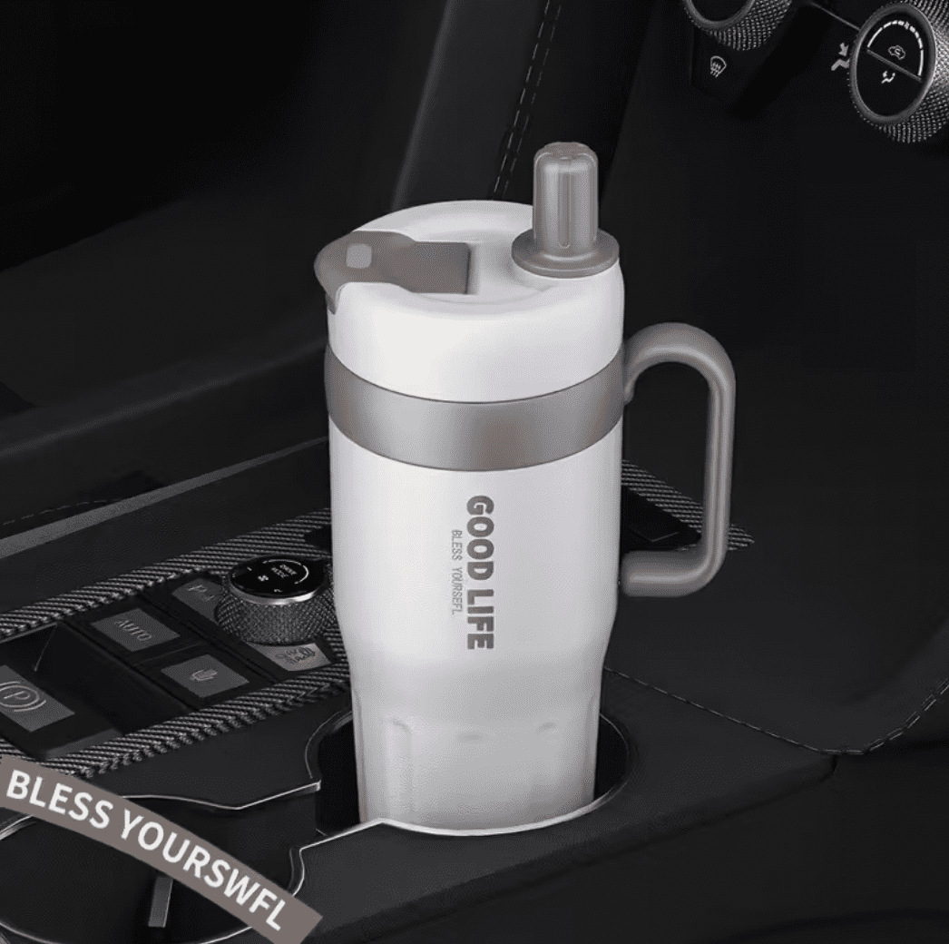 Roostevabast terasest termostass sangaga, topeltseinaga ja kõrrega 720ml beež ja pruun — Accessory view 5
