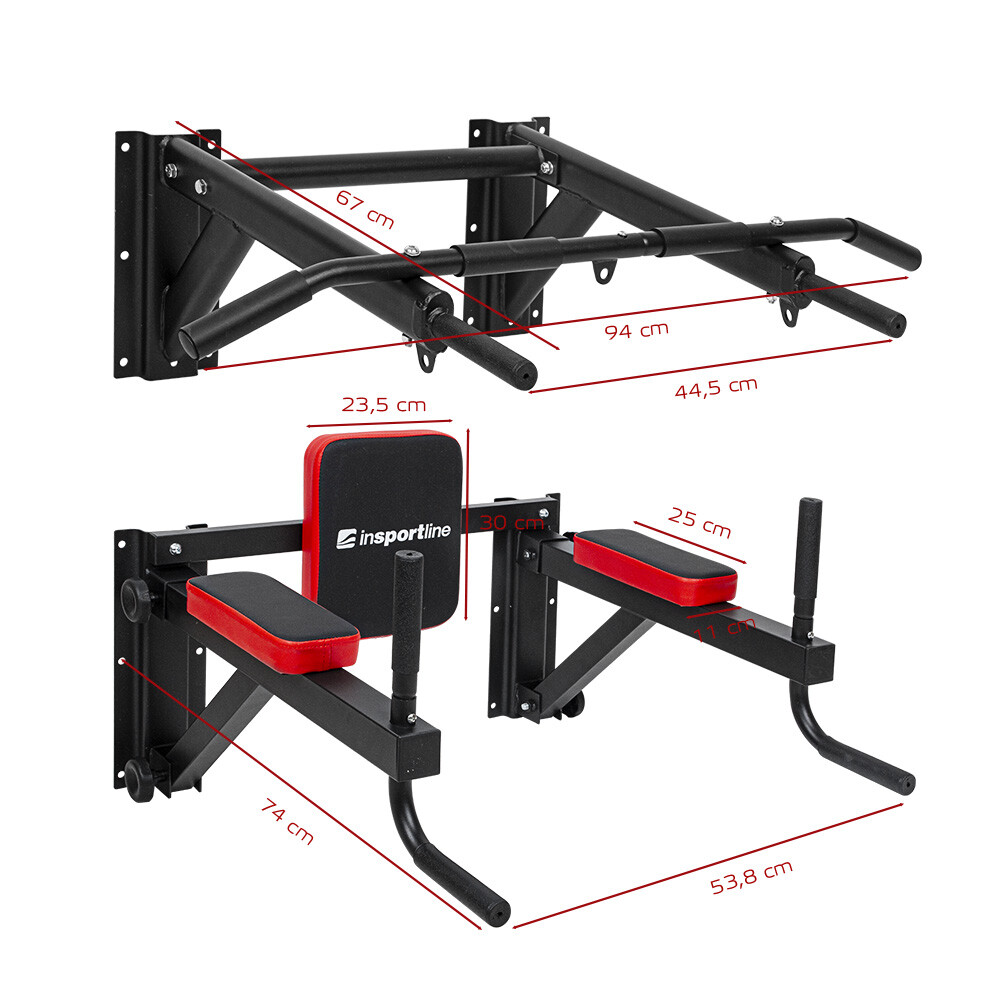 Dipiraam Wall-Mounted Pull-Up Bar & Parallel Bars inSPORTline Wallar — Apple view 2