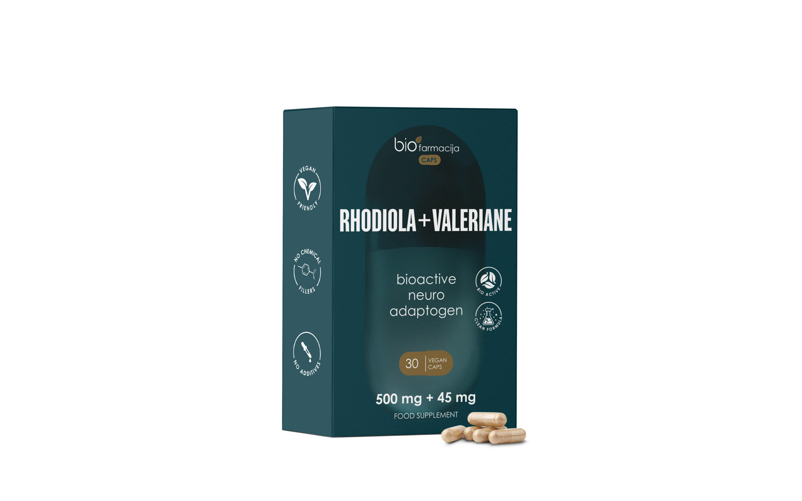 UUS! CAPS RHODIOLA+VALERIANE une toetuseks, 30 kapslit — Capsules - product image